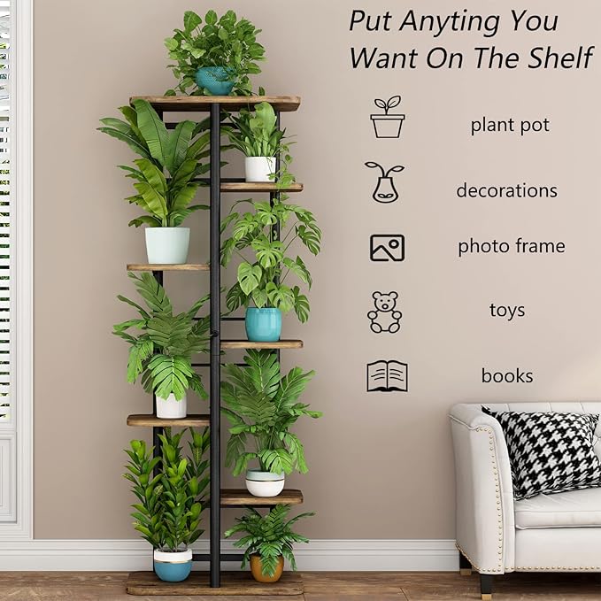 LINZINAR Plant Stand 7 Tier 8 Potted Multiple Flower Pot Holder Shelf Indoor - Image 5