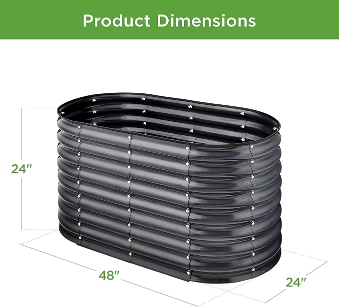 Best Choice Products 4x2x2ft Outdoor Metal Raised Garden Bed, Oval Deep Root - Image 7