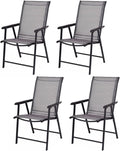 Giantex Set of 4 Folding Patio Chairs, Outdoor Portable Dining Chairs by Giantex
