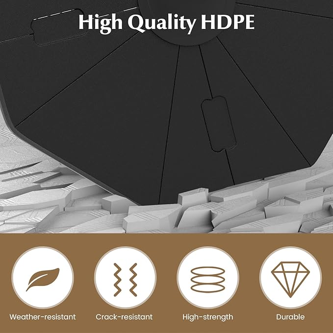 Tangkula 4-Piece Patio Umbrella Base, 208 lbs Heavy Duty Offset Cantilever - Image 7