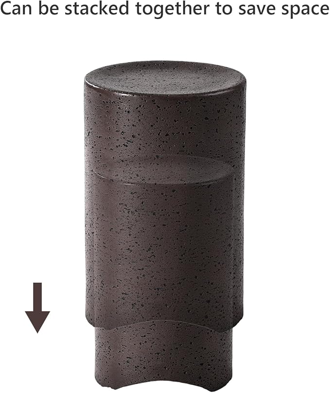 COSIEST Concrete Side Table, Decorative Garden Stools - Image 4