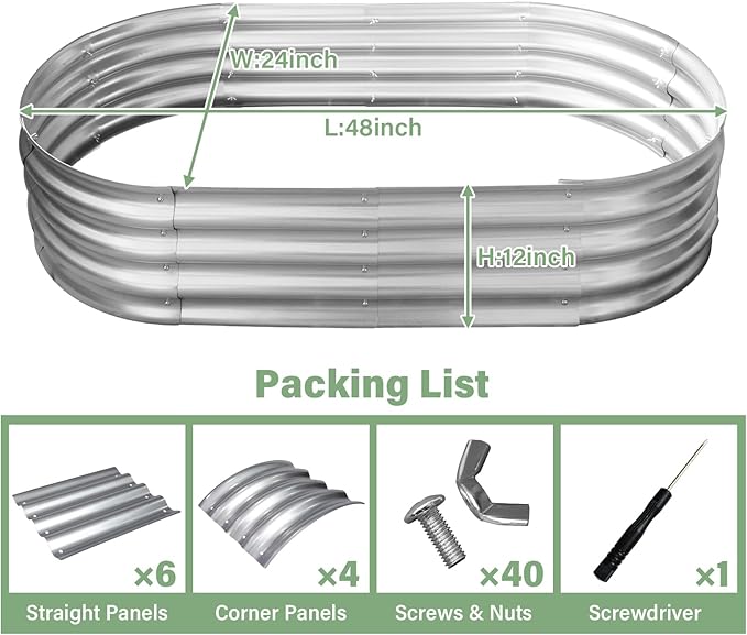 TATAANTY Galvanized Raised Garden Bed - Image 2