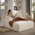 67 Inch Chaise Lounge Chair Indoor, Oversized Corduroy Upholstered Boneless by HANXIN