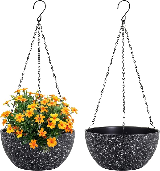 8 inch Small Hanging Planters for Indoor Outdoor Plants, 2 Pack Hanging Flower by Meowell