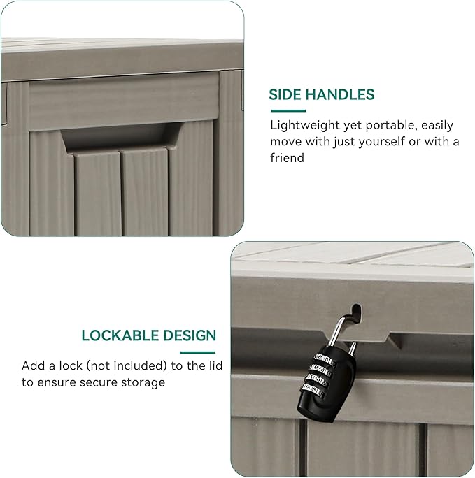 YITAHOME 72 Gallon Outdoor Resin Deck Box - Image 6