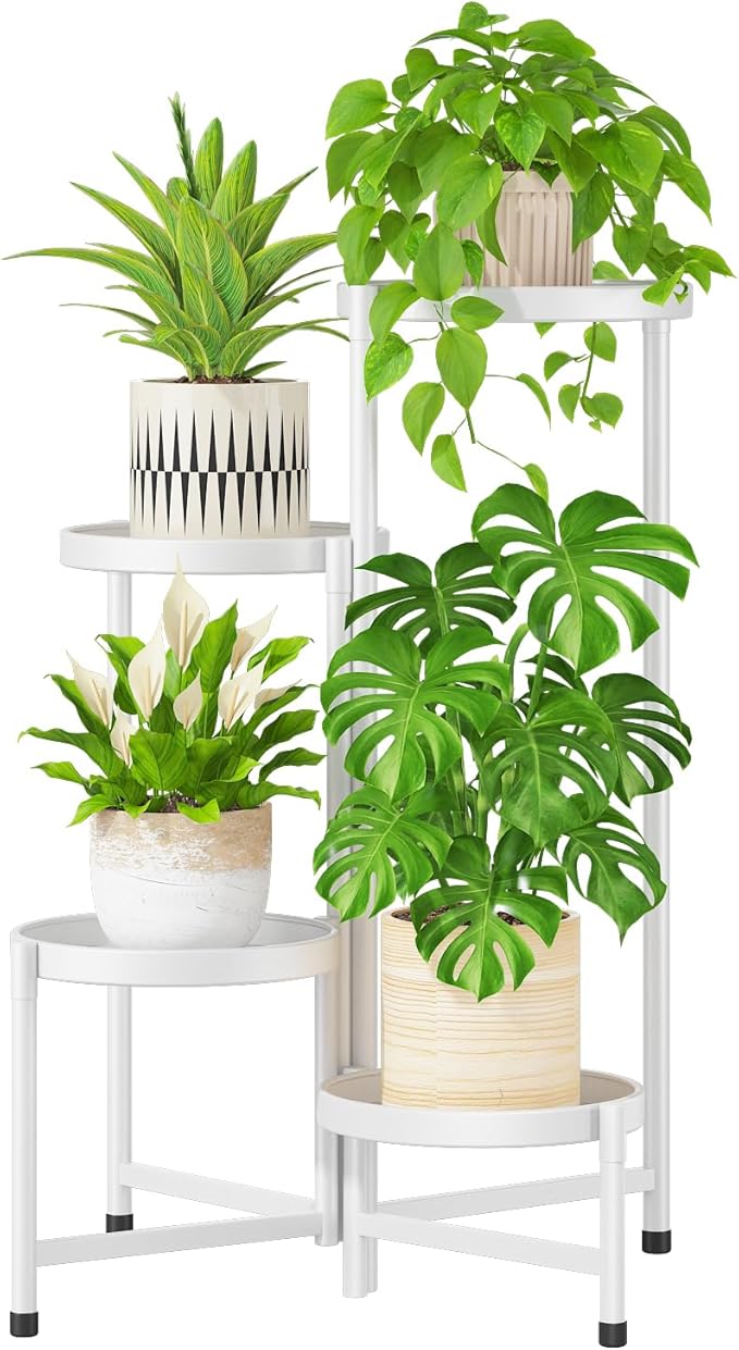 iDavosic.ly 4 Tier Large Plant Stand Indoor, 10 Inch Wide Tall Corner Metal by iDavosicly