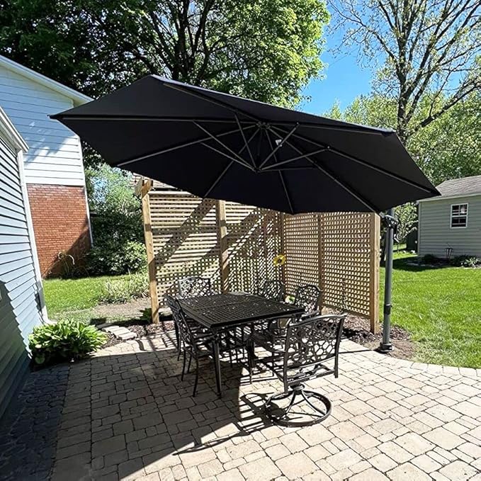 PURPLE LEAF 11 Feet Patio Umbrella Outdoor Cantilever Round Umbrella Aluminum by PURPLELEAF
