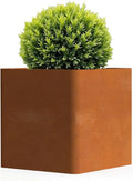 Corten Steel Planter Box 26" L x 26" W x 26" H, Large Metal Square Planter by Gardenaire