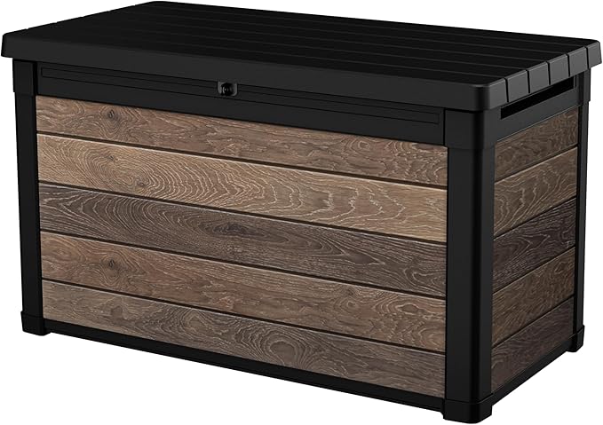 Keter Walnut 100 Gallon Resin Deck Box-Organization and Storage by Keter