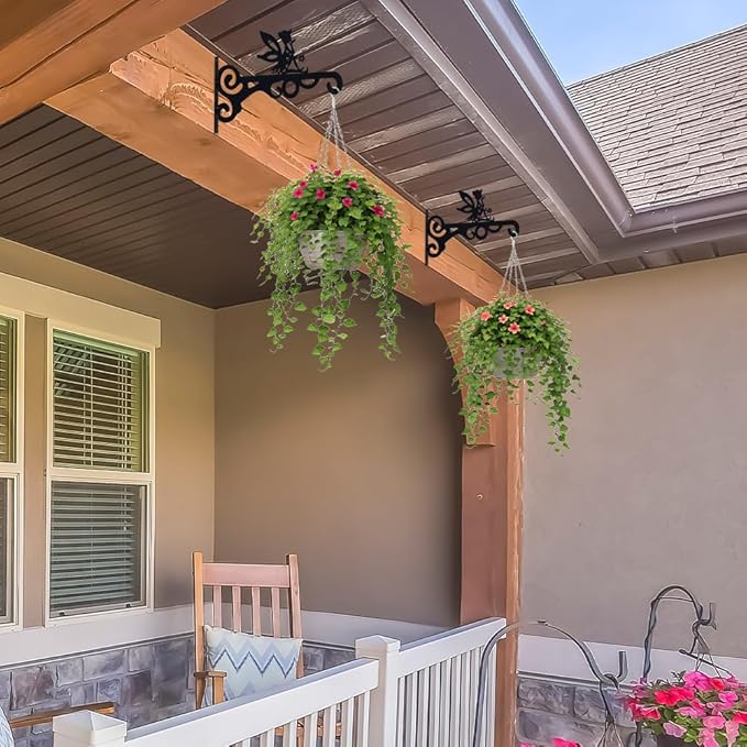 hogardeck Plant Hangers Outdoor Decor, 2 Pack 10” Metal Hanging Plant Bracket - Image 8