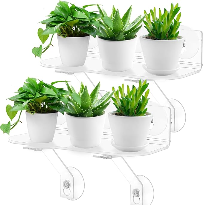 12 Inch 2 Pack Plant Window Boxes Shelf Sill Suction Cup Planter, 5-Inch Extra by Unknown