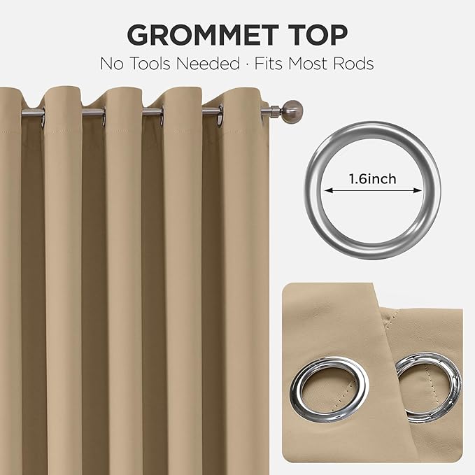 Joydeco Blackout Door Curtain for Doorway Privacy 78 Inches Long, Grommet - Image 9