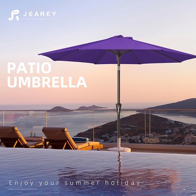 JEAREY 9FT Outdoor Patio Umbrella Outdoor Table Umbrella - Image 7