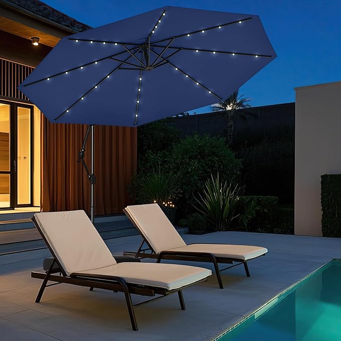 Tangkula 10ft Solar LED Patio Umbrella - Image 2