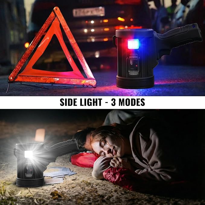 Rechargeable Spotlight, 000 LM Super Bright Handheld Spot Light LED Flashlight - Image 5