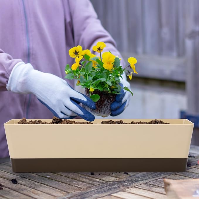 GREANER Indoor Windowsill Planter Boxes, 6 Pack 16 x3.8 Inch Rectangle - Image 5
