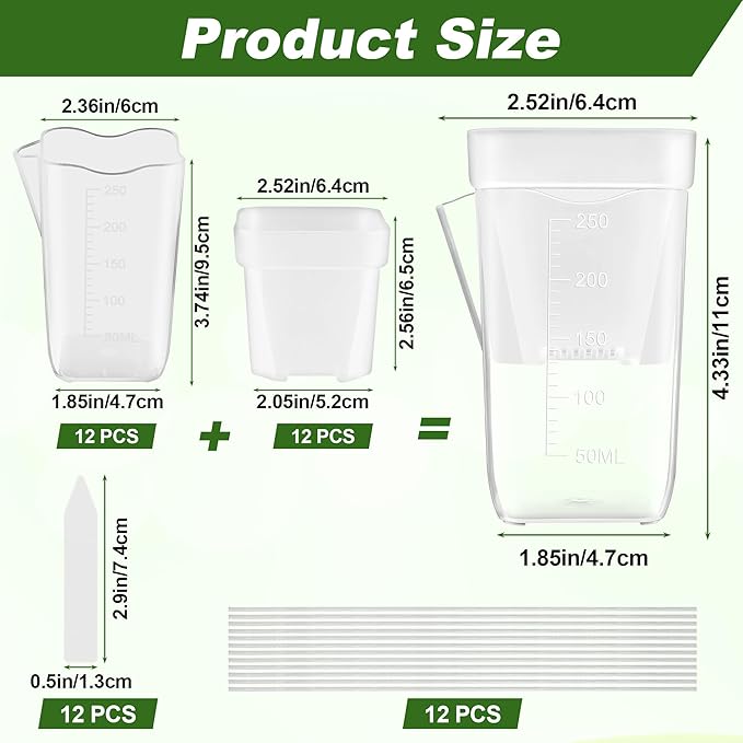 12 Pack Self Watering Pots Set for Indoor Plants, 2.5" Small Clear Self - Image 2