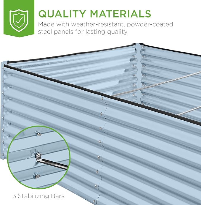 Best Choice Products 8x4x2ft Outdoor Metal Raised Garden Bed, Deep Root Planter - Image 7