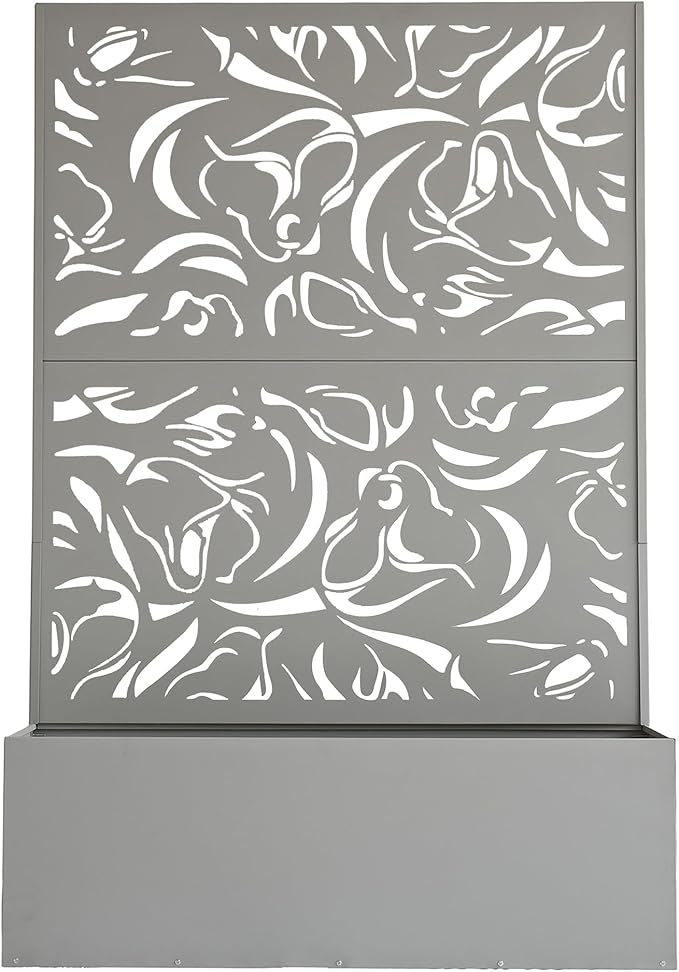 Oakland Living 6 ft. X 4 ft. Grey Freestanding Metal Privacy Screen Room Divider - Image 3
