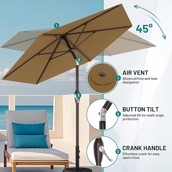 AreShark 7.5FT Patio Umbrella Table Market Umbrella - Image 5