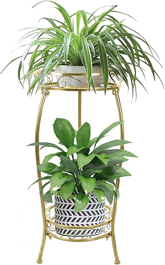MOCORY Plant Stand Indoor Outdoor 2 Tier 27" Tall Metal Potted Holder Rack by MOCORY