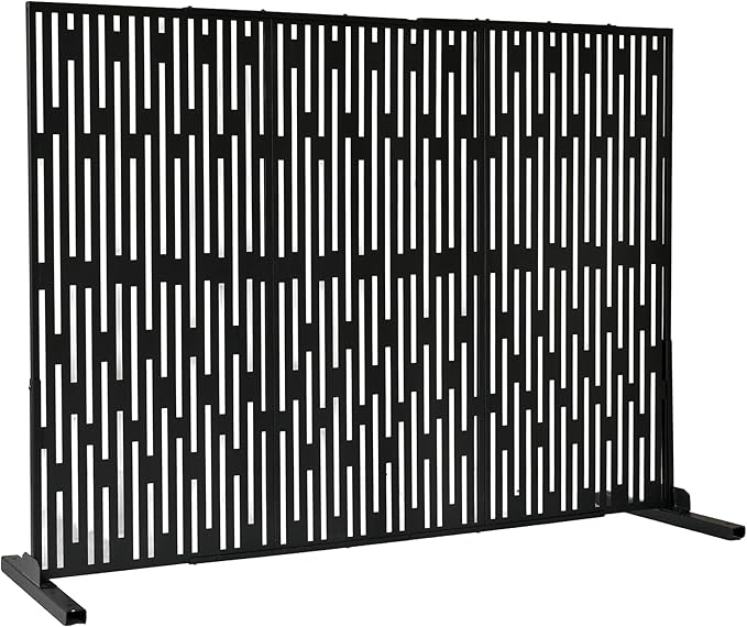 Oakland Living 6 ft. X 4 ft. Black Freestanding Metal Privacy Screen Room - Image 4