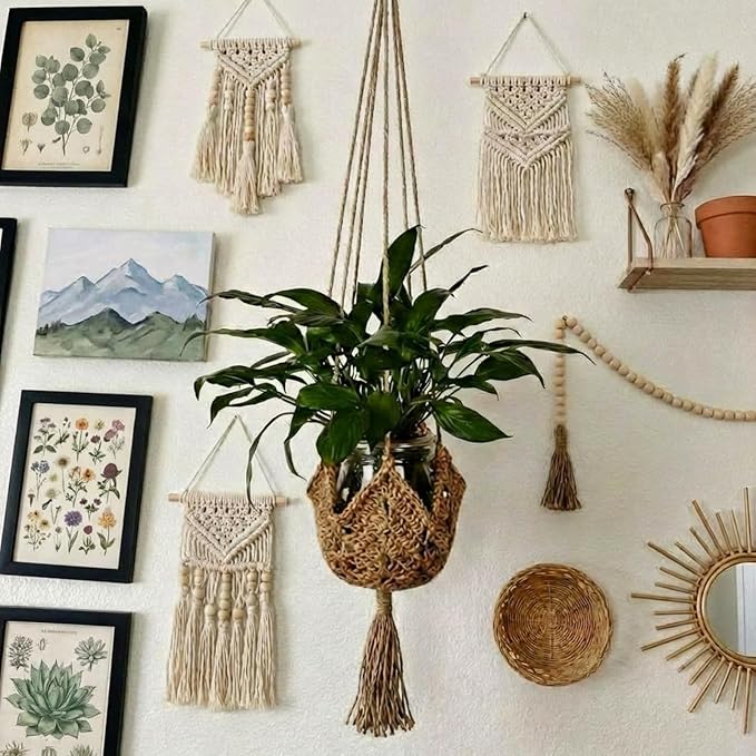 Shappy 1 Pack Jute Crochet Long Plant Hanger - Image 5