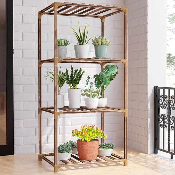 New England 4-Tier Wooden Plant Stand - Image 5