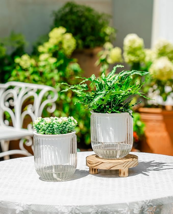 Melphoe Self Watering Pots for Indoor Plants Planter, 4.7 Inch 2 Pack Planters - Image 2