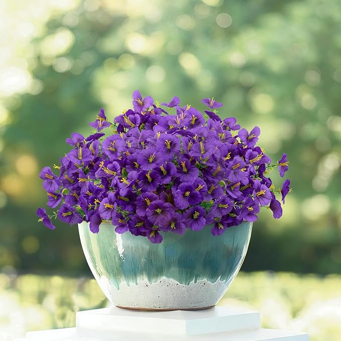 12 Bundles Artificial Pansy Flowers by Griine