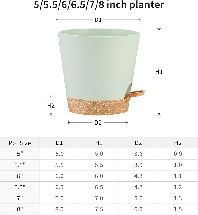 FaithLand 6-Pack Green Self Watering Planter Pots - Image 2