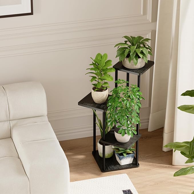 Bamworld Small Plant Stand Indoor 4 Tier Metal Plant Shelf - Image 4