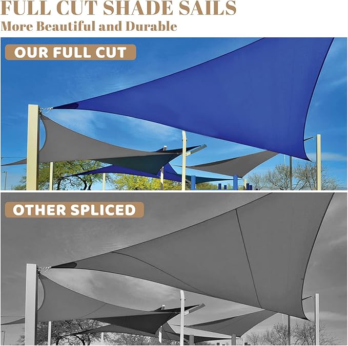 SUNLAX Custom Size 8' x 19' Sand Sun Shade Sail Canopy Commercial Rectangle - Image 5