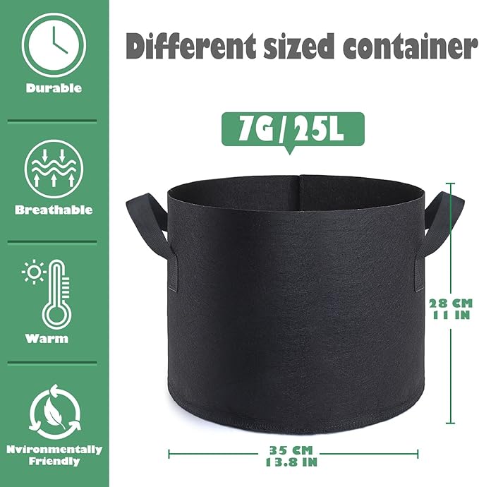 GROWTNT 7 Gallon Grow Bags 24 Pack, 7 Gallon Fabric Pots, Garden Bags to Grow - Image 2