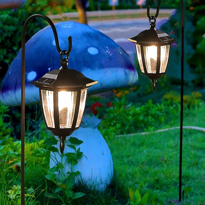 Dynaming 2 Pack Solar Hanging Lights Outdoor, Solar Powered Garden Decorative - Image 6