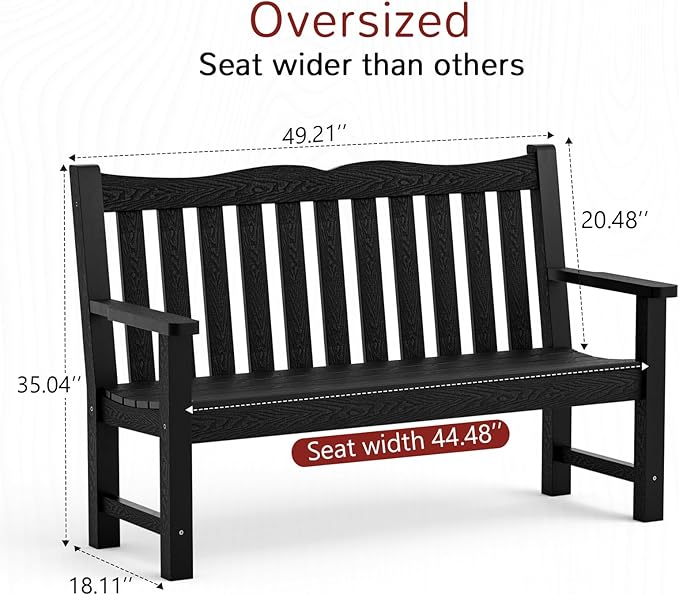 Stoog All-Weather Outdoor Benches Set of 2, Never Fade & Rust-Proof HIPS - Image 3