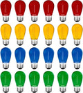 Meconard 24Pack S14 Colored LED String Light Bulbs, 1Watt Plastic Shatterproof by Meconard