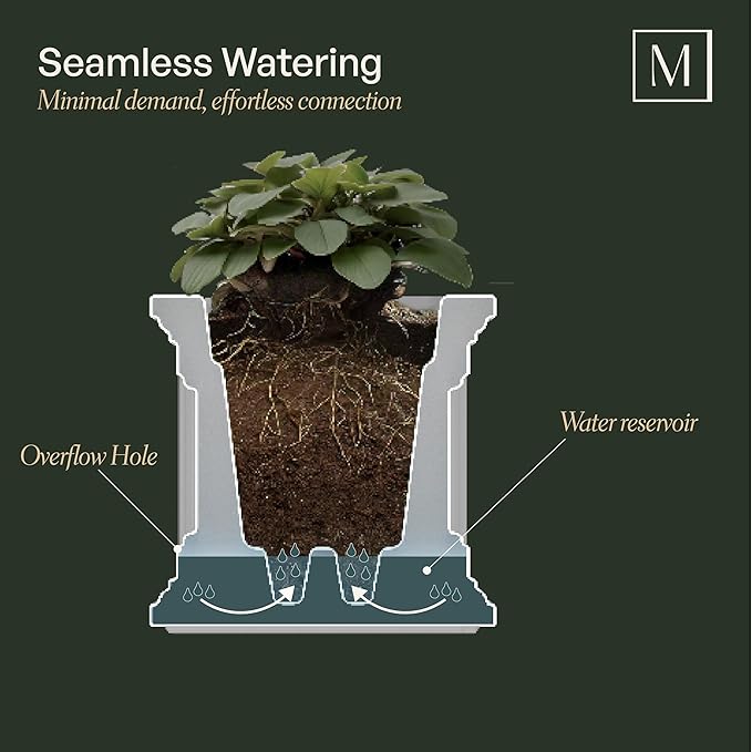 Mayne Cape Cod 14-Inch Square Planter – Self-Watering, Weather-Resistant Planter - Image 2