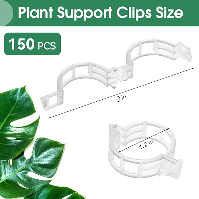 150 Pcs Plant Clips for Climbing Plants, Tomato Clips for Support, Plastic - Image 2