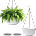 T4U 10 Inch Hanging Planters for Indoor Plants, 2 Pack White Self Watering by T4U