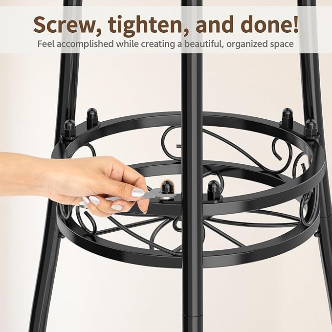 LASZOLA 3 Tier Black Metal Plant Stand - Image 7