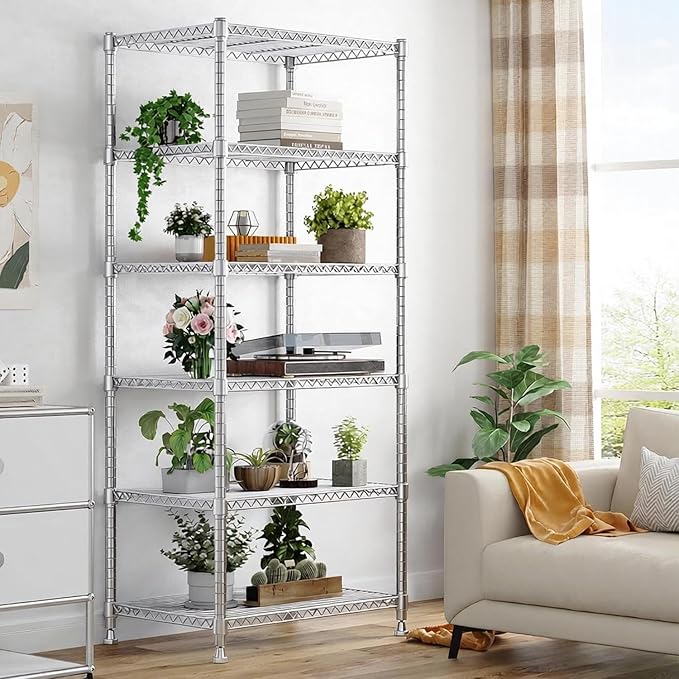 Xcity Storage Shelves, 6 Tier Heavy Duty Metal Shelving Unit, 2400 LBS Capacity - Image 5