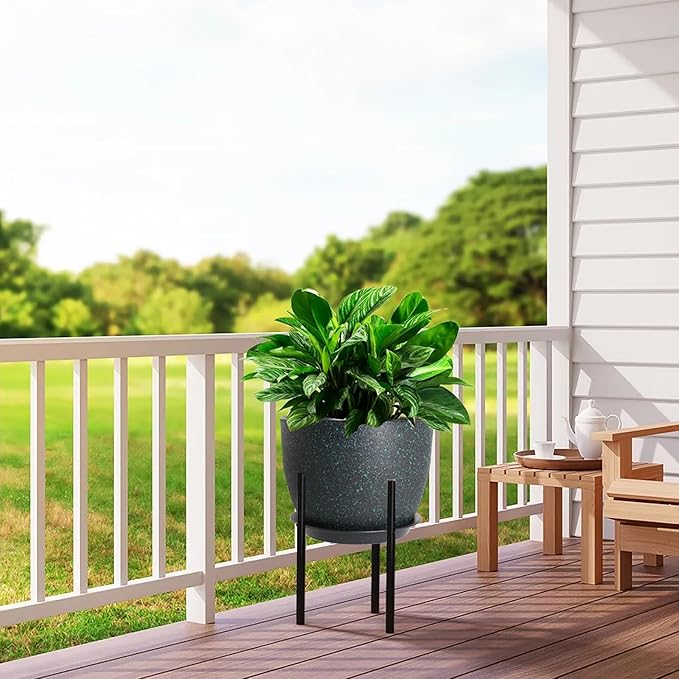 12inch Large Plant Pot, Modern Plastic Planter - Image 5
