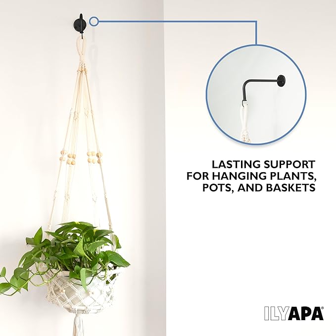 Ilyapa 4 Pack Metal Plant Wall Hanger Hooks - 7 in. Hook - Image 7