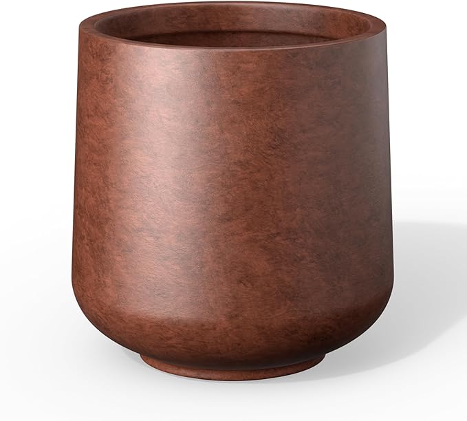 Kante 11.6" Dia Round Concrete Planter, Outdoor Indoor Large Plant Pots by Kante