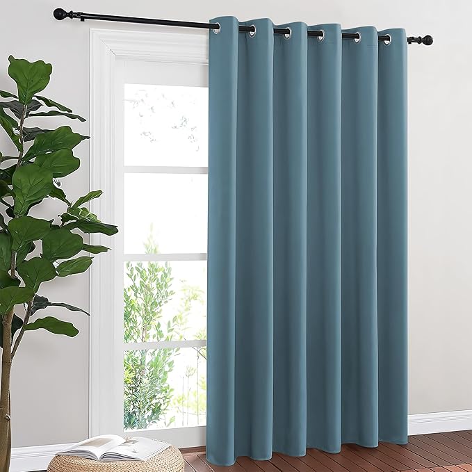NICETOWN Blackout Sliding Door Curtains 84 Inch Length, Extra Wide Room Divider by NICETOWN