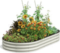 Galvanized Raised Garden Bed 8x4x1 FT, Oval Metal Raised Garden Bed Outdoor by Pattiumo