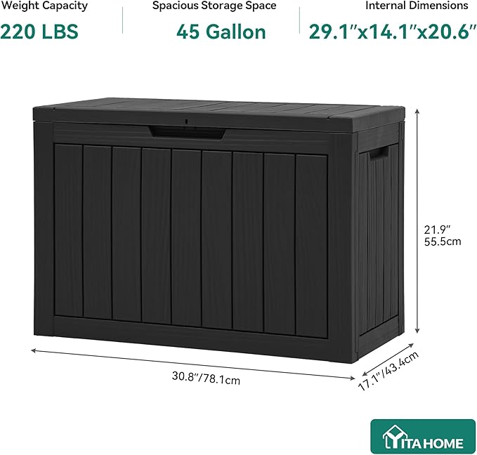 YITAHOME 45 Gallon Deck Box, Outdoor Storage Box - Image 7