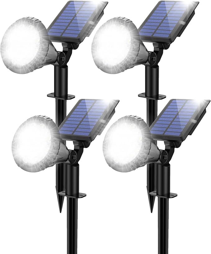 Solar Spot Lights for Outside, 21 LED Outdoor Solar Lights for Yard, 4 Pack by NBKLS
