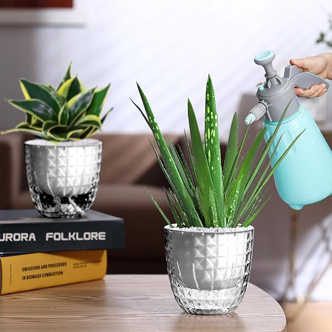 Self Watering Pots for Indoor Plants, Flower Pots, Self Watering Plant Pot-6pcs - Image 8